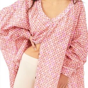 Free People Daydream Linen Blend Sleep Shirt NWT SZ S THE PERFECT LOUNGE SHIRT